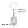 Pendentif Porte-clés 26 Lettres en Acier Inoxydable Creux - Polyvalent pour Sac à Dos, Voiture, Plaque Militaire