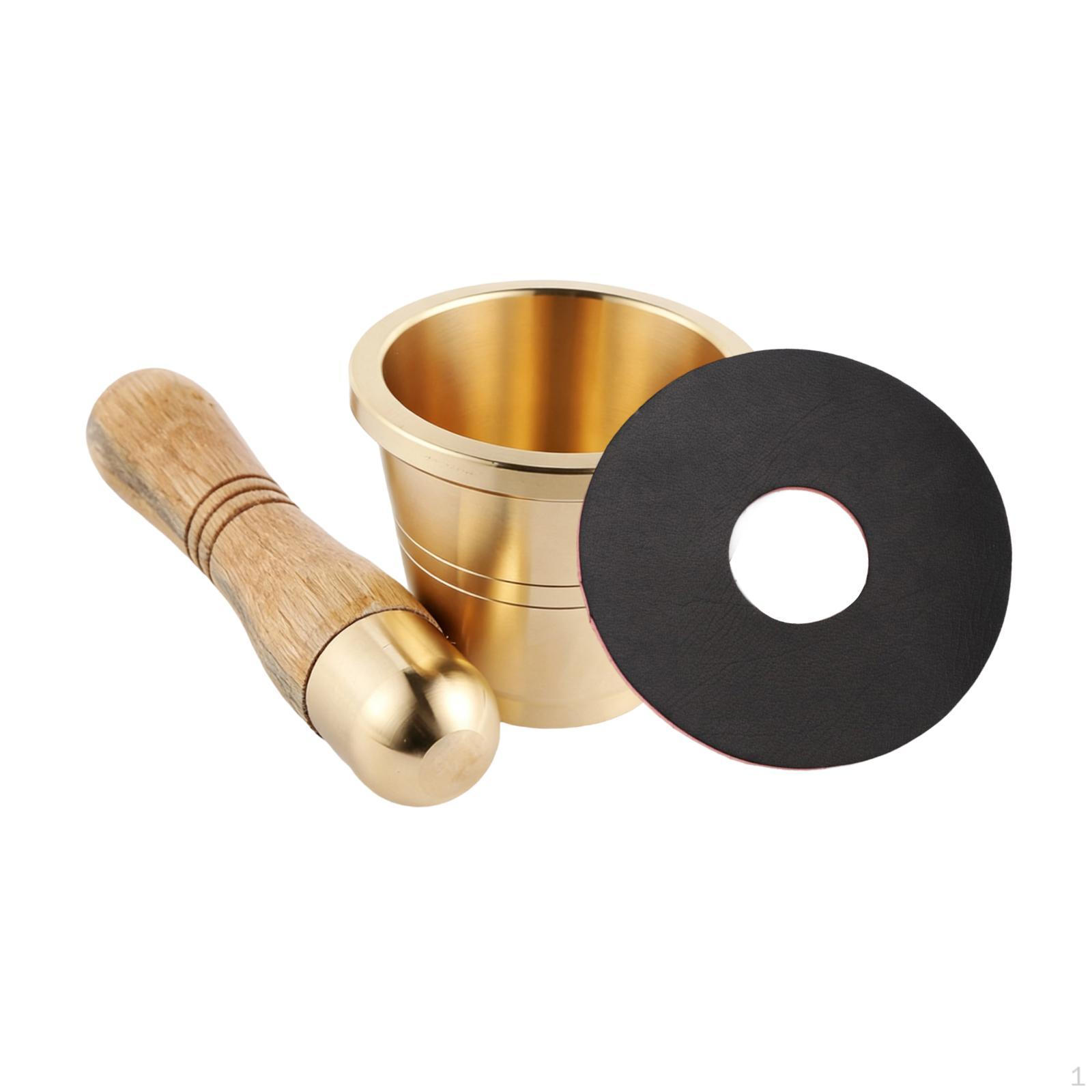 

Латунная ступка с пестиком Кухонная необходимость Антикварный дизайн Классика Легко чистить Чесночная измельчающая чаша