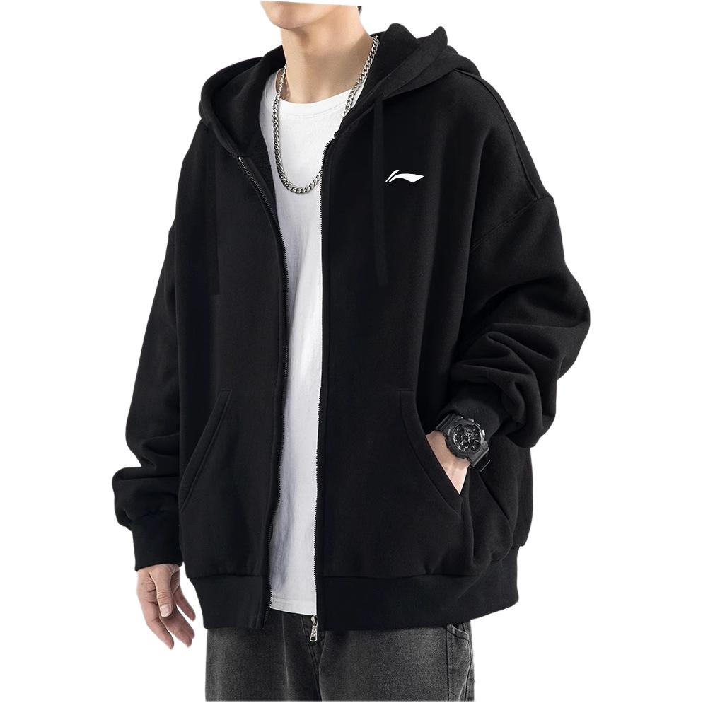 Li Ning Loose Fit Casual Stand Collar Jacket Men Jacket Black YWDT489-1