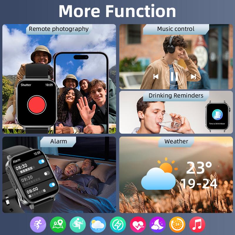 New Type-C Fast Charging Smart Watch Men 1.83-Inch HD Bluetooth Call Heart Rate 100+ Sport Waterproof Smartwatch Women