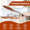 Cooking Wooden Tongs, Stainless Steel Non- Long Handle Wooden Tongs With Hanging Hole, Home Creative Cooking Tongs For Grilling, Serving, Mixing