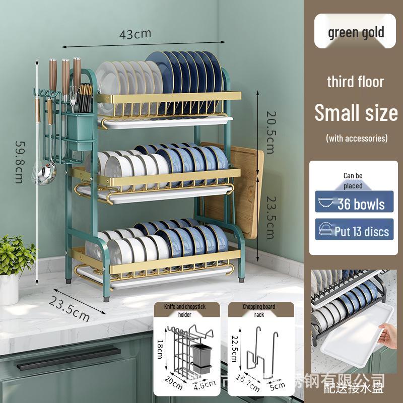 Multi-functional Kitchen Storage and Draining Rack for Bowls, Plates, Utensils, and Chopsticks