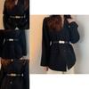 Black Chic Vintage Womens Belt Elegant Waist Cincher For Dresses With Stylish Gold Silver Buckles