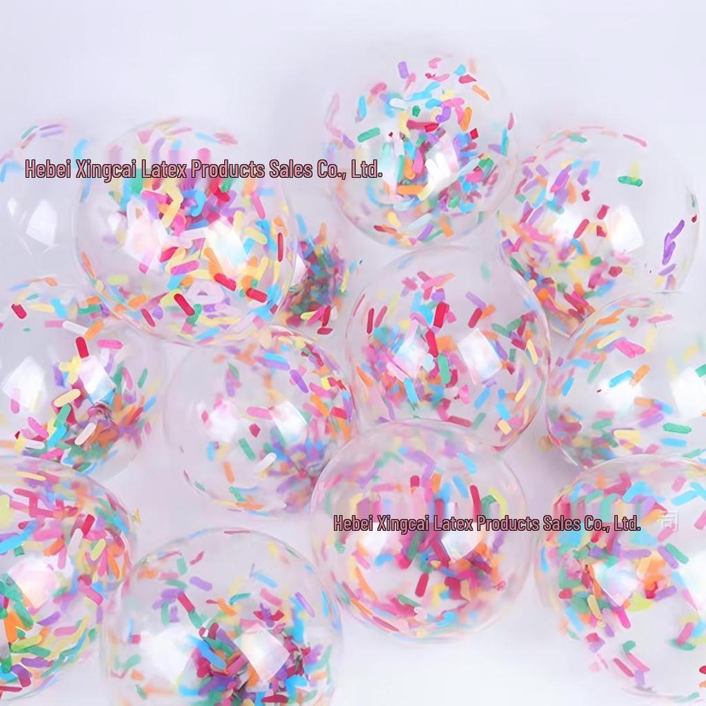 12" Transparent Sequin Balloon with Confetti - Colored Balloon for Christmas Party Decor