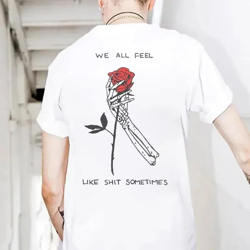 Punk Rock Skull Tshirt Fashion Tough Guy T Shirt Harajuku Heavy Metal Rock Tops Summer Street Hip-Hop Tee Ropa Hombre