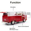 1:36 Volkswagen VW T1 Bus Toy Car Model Alloy Diecast with Pull Back Doors Opened Van Models Best Gifts for Boys Kids Toy