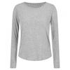 Shop   Women Round Neck Inner Use Span Silky Long Sleeve Plain T shirT Gray Dai 