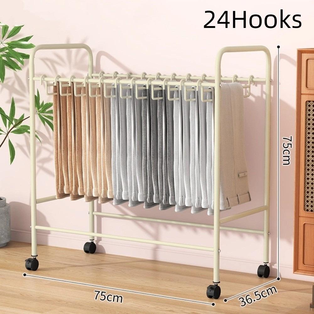 Floor-standing Pants Storage Rack Multifunctional Pulley Wheel Hanging Rack Space Saving Clothes Storage Rack Clothes Storage