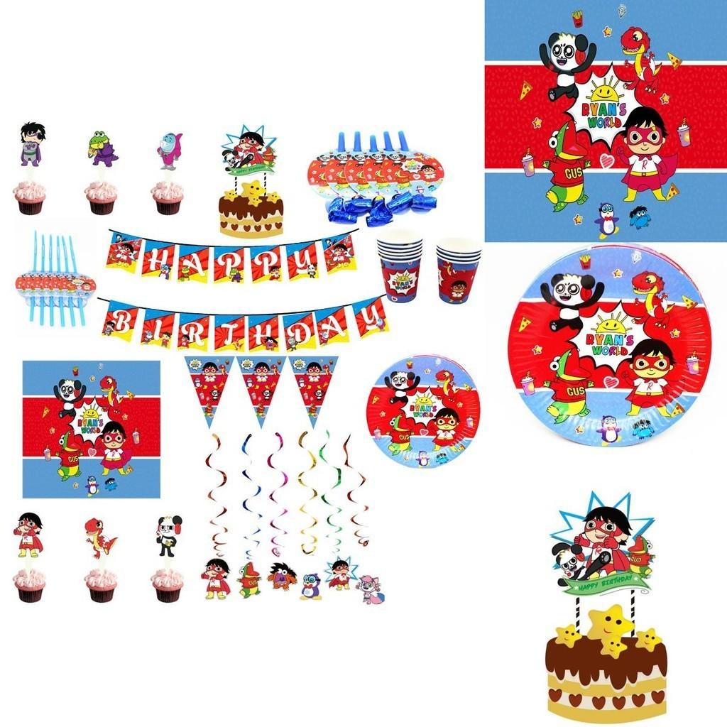 Party Ryans Decoration Tableware Paper Plate Banners Birthday Kids
