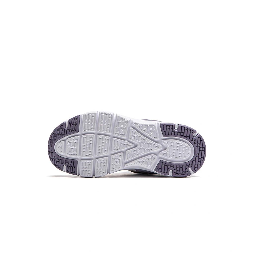 Li Ning Kids Sports Lifestyle Series Comfortable Versatile Lightweight Low-Top Casual Shoes Kids Sneaker Off-White Light-Purple YKNU062-2
