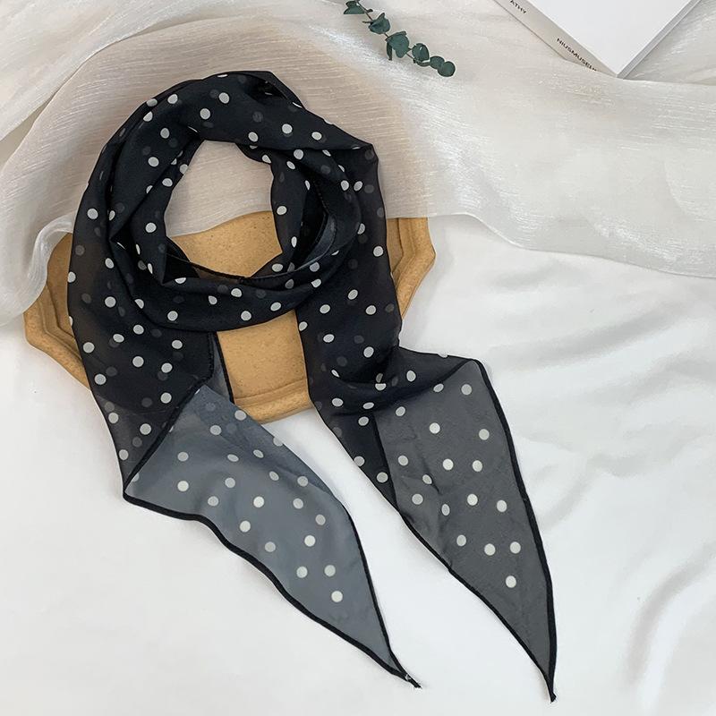 Long Silk Scarf Neck High-end Decorative Scarf Multi-functional Floral Headscarf Headband Hair Tie Waist Belt Streamer