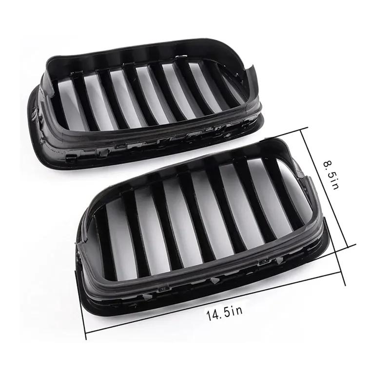 1Pair Car Front Mesh Grille with Base For BMW X5 X6 E70 E71 E72  #51137307599 51137307600