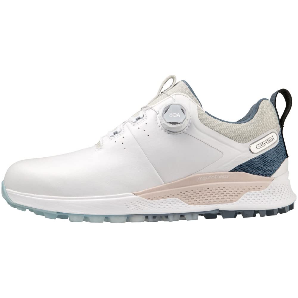 Mizuno Genem WG BOA Waterproof Golf Shoes, Men's, White/Navy, Size 26.0 Cm, 4E