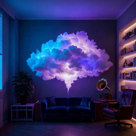 Thunder Cloud Lamp with Bluetooth-compatible APP Music Sync Color Changing Light USB Powered Sound Activated Decor