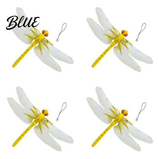 Dragonfly Garden Art Accessory 3D Simulation Outdoor Fake with Keychain Artificial Decoration Insect Model for Yard Courtyard Patio Flower Beds