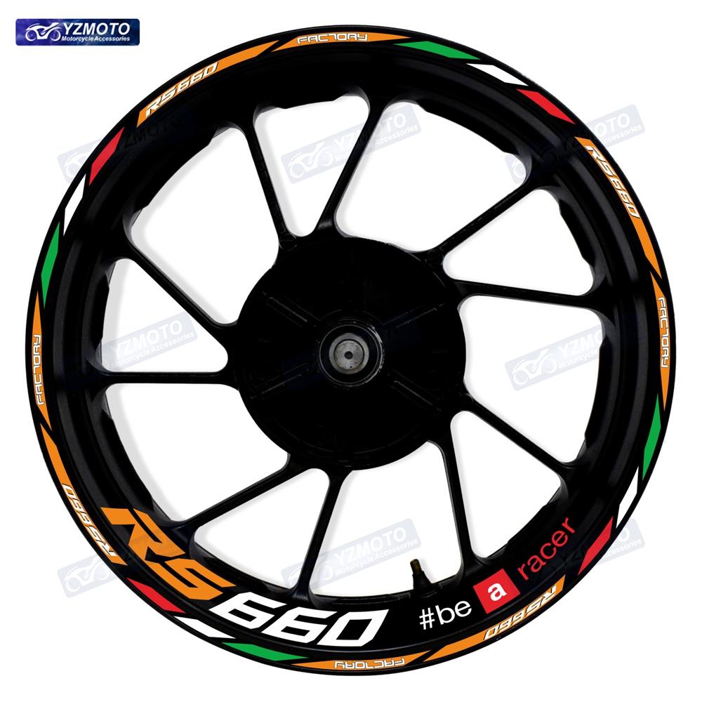 For RS660 RS 660 Motorcycle 17 Inch Racing Racing Wheel Stickers Car Reflective Rim Motorbike Bicycle Hub Tape Decal Sticker