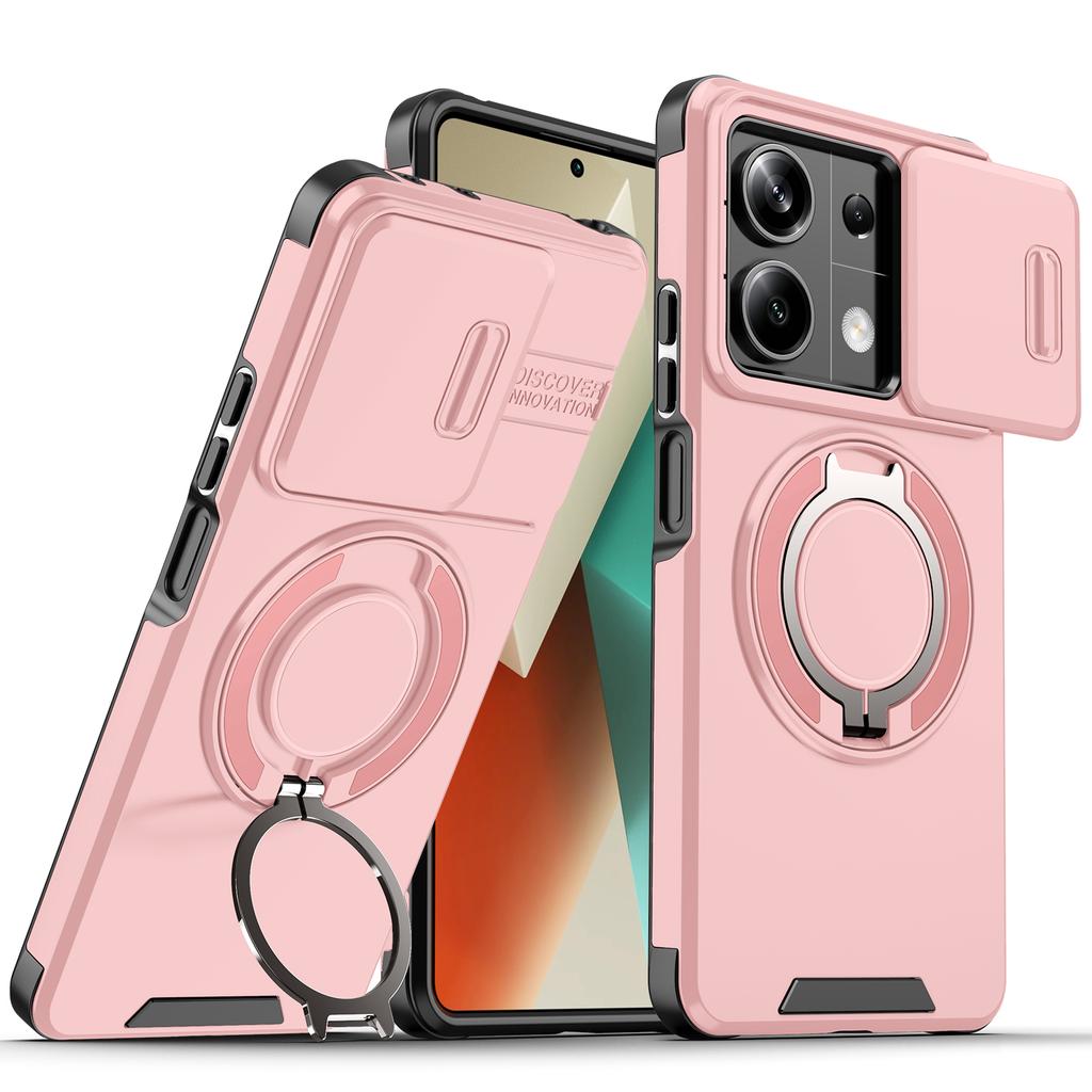 For Redmi 13 Case Redmi 13 5G Cover Redmi 13 Pro 4G New Armor Case Slide Lens Protect Magnetic Ring Holder Cover