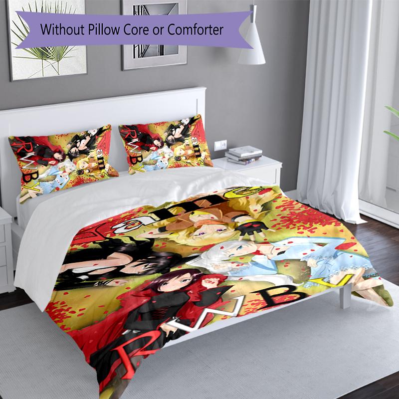 3pcs Custom Name RWBY Volume Bedding Set,Includes 1 Duvet Cover and 2 Pillowcases,All-season Bedroom Decor