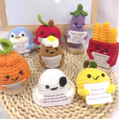 Positive Energy Potato Hand-woven Dolls Hug Pocket Knitting Doll Positive Card Desktop Ornament Gift Room Motivational Decor