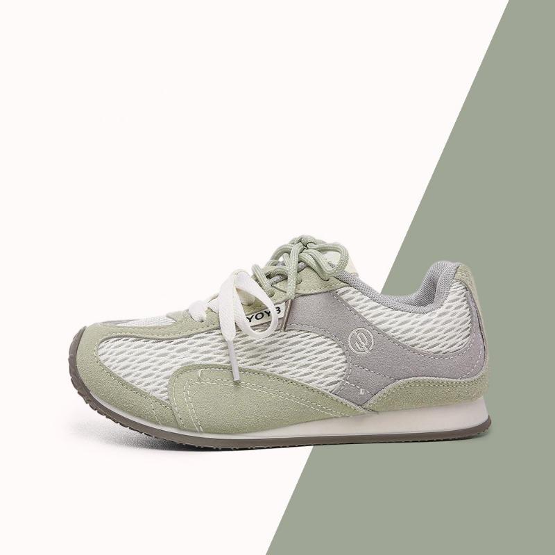 Niche Retro Color Matching Thick-soled Women's New Mesh Breathable, Comfortable and Lightweight Casual Sports Shoes