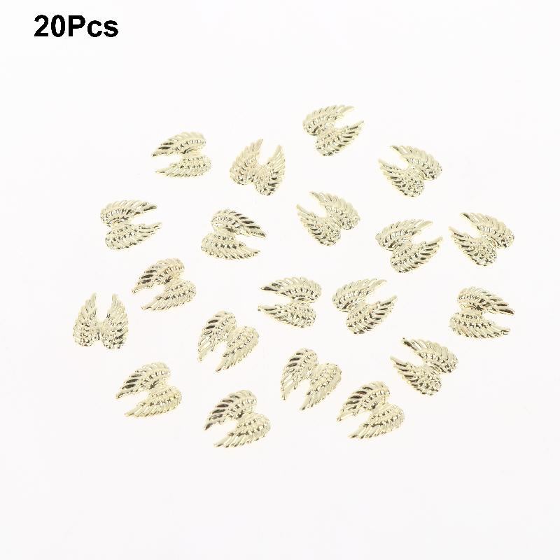 2 Pack Angel Wings Metal Nail Art Charms Gold Silver Wings Nail Decoration For Manicure Diy 3D  Sparkly Nail Parts