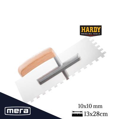 Stainless Steel Notched Trowel 10X10Mm 13 X 28 Cm Hardy