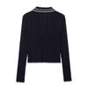 Spring 2025 Women's Slim POLO Collar Long-Sleeve Knitted Sweater
