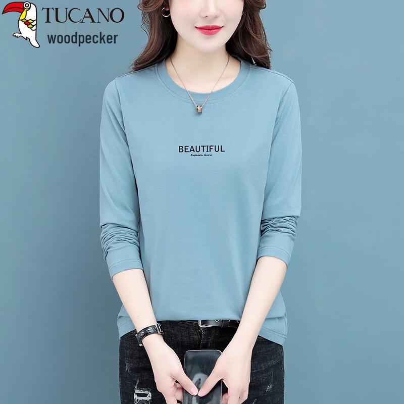 

Woodpecker Women s Loose Fit Pure Cotton Long Sleeve Round Neck T-Shirt 3XL