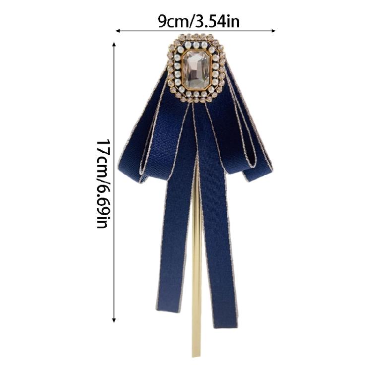 Ceremony Outfit Ribbon Collar Accessory with Center Ornament, Blouse Neckline Accent for Styling and Outfit Wear