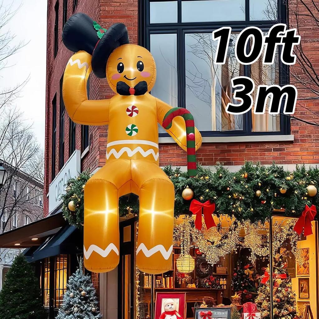 Creative Movable Santa Claus Inflatables Outdoor Hanging Blow Up 2026 Christmas Decoration for Holiday Party Garden New Year