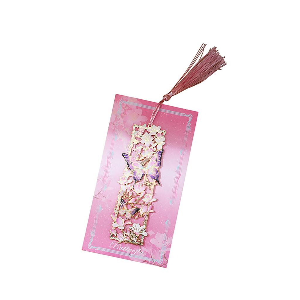 Butterfly Floral Metal Bookmarks with Tassels Hollow Engraved Bookmarks Reading Aid for Book Lover Birthday Christmas