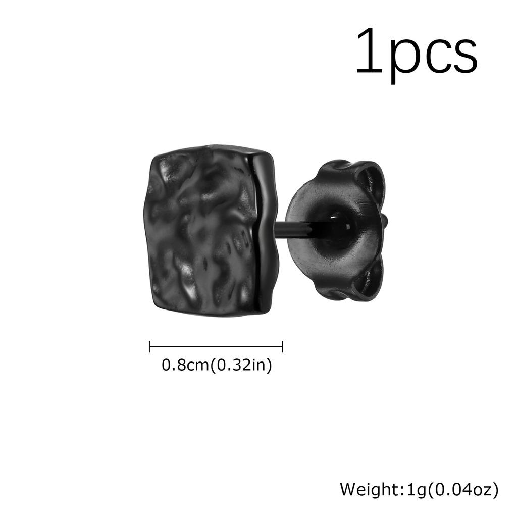 Fashion Chic Irregular Pleated Stud Earrings for Men, Stainless Steel Geometric Square Earrings, Creative Trendy Jewelry Gifts