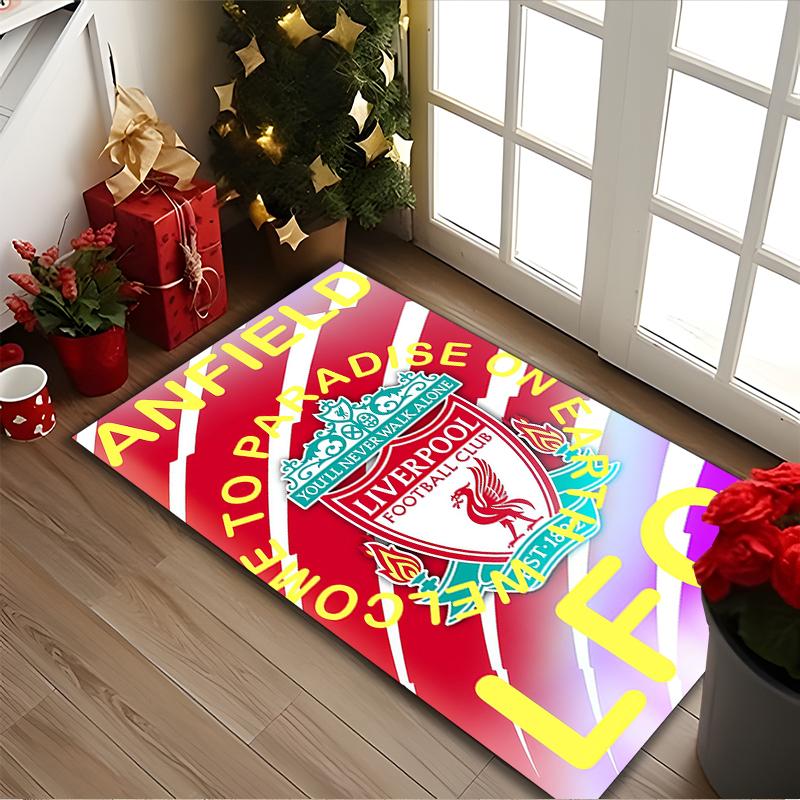 Liverpool FC Rug Ideal for Reading Room, Multi-purpose Office Chair Sofa Carpet, Anti-slip Printed Home Area Rug