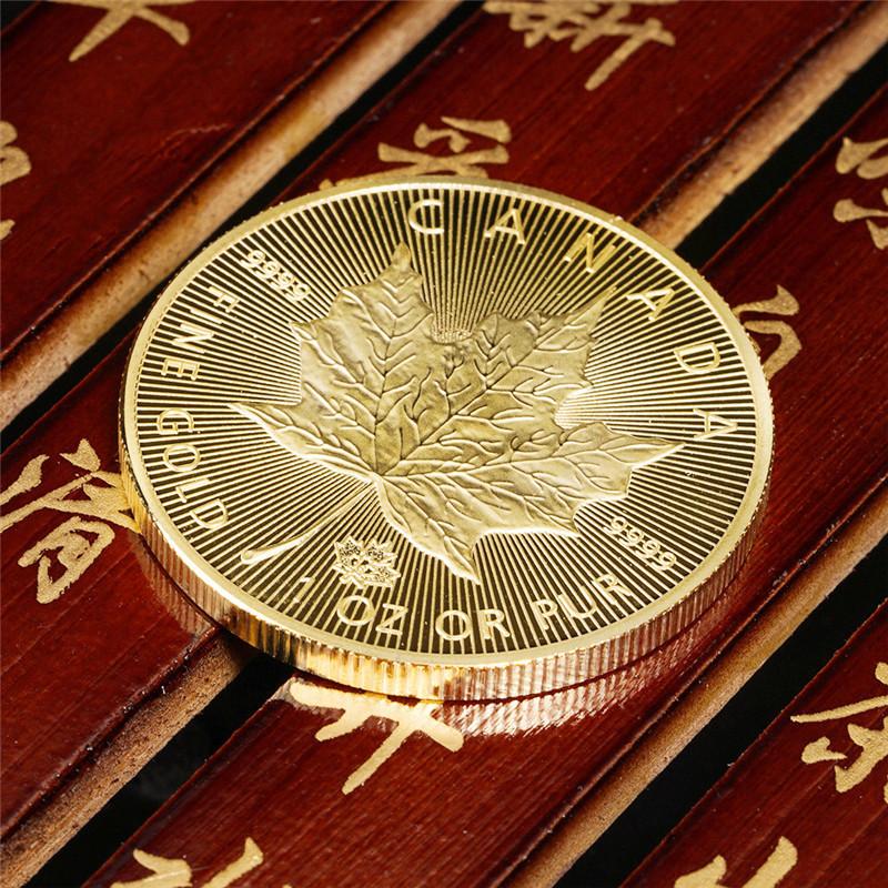 Moneta d'Oro Foglia d'Acero Canadese, 2015, 2020, 2021, 2023, Moneta Commemorativa Foglia d'Acero, Moneta della Regina del Commonwealth, Moneta Commemorativa per il Commercio Estero