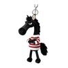 Plush Horse Keychain Soft Cute Cartoon Horse Pendant In Sweater Horse Year Mascot Charm with Keyring for Backpack Handbag Car Keys Decoration