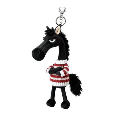 Plush Horse Keychain Soft Cute Cartoon Horse Pendant In Sweater Horse Year Mascot Charm with Keyring for Backpack Handbag Car Keys