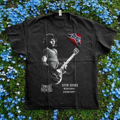 Lynyrd Skynyrd Steve Gaines Tribute Retro Black Unisex TShirt Size S5XL Unisex T-Shirt