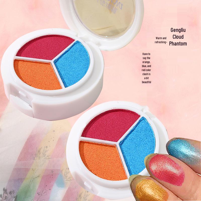 Ashariya Three-Color Pearlescent Earth Tone Eyeshadow Palette