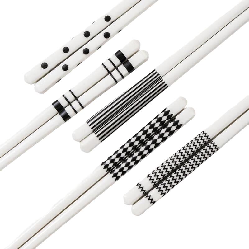 

WEIMINGNUO Durable Ceramic Chopsticks Set 5 Pairs