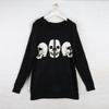 Sunshine House Lonely Spring Export Fashion To Home Skull Pattern Hooded Plus Size Women's Knitwear Sweater Loose