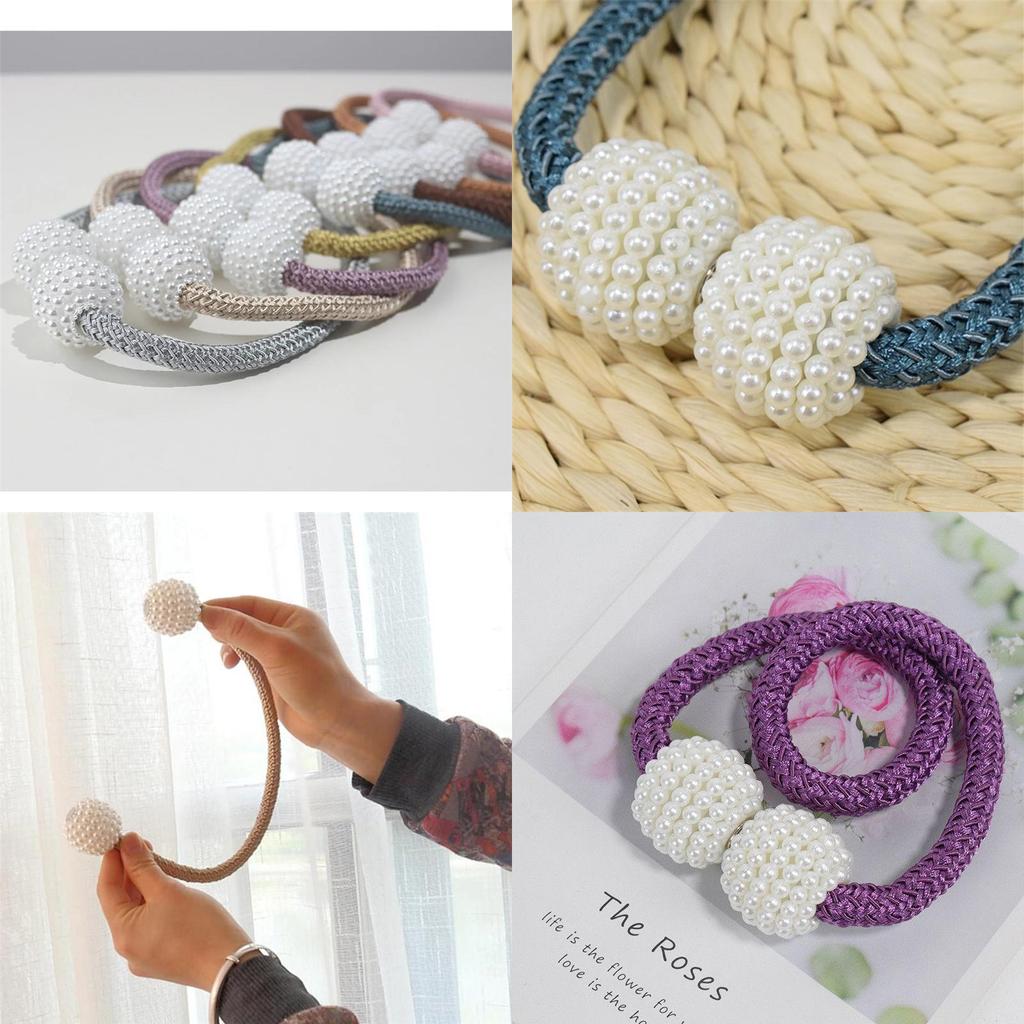 Chic Magnetic Curtain Tiebacks Featuring Braided Ball Buckle For Home Dcor