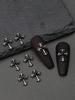 10pcs Gold SilverCross Nail Charms 3D White Pink Rhinestones Nail Art Decorations DIY Nail Gems Nail Supplies