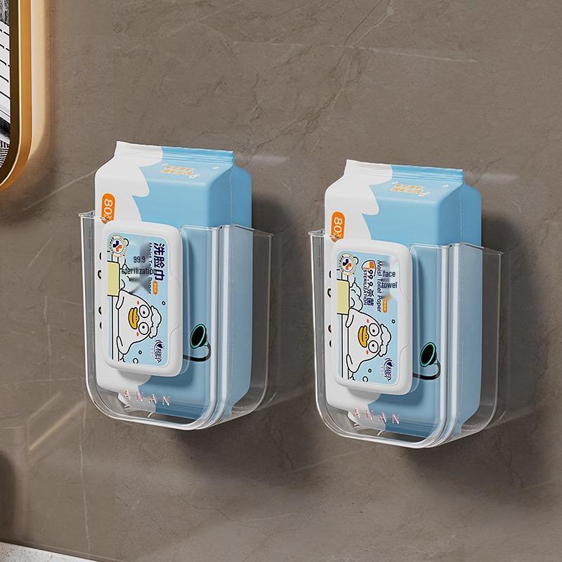 Punch-Free Wall-Mounted Tissue and Storage Box - Light Luxury for Bathroom