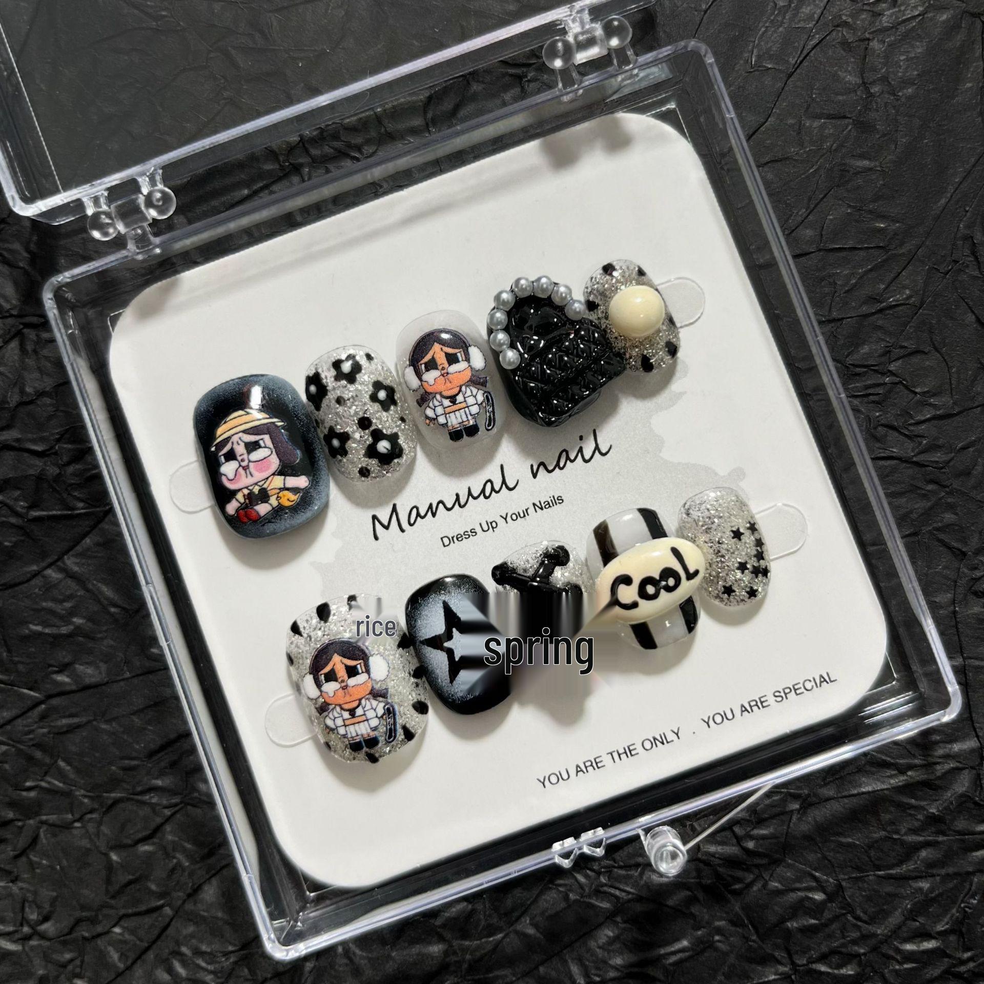 Ручная работа Мультяшная Девочка Наклейки для Маникюра A643 - Съемные и Носимые Medium