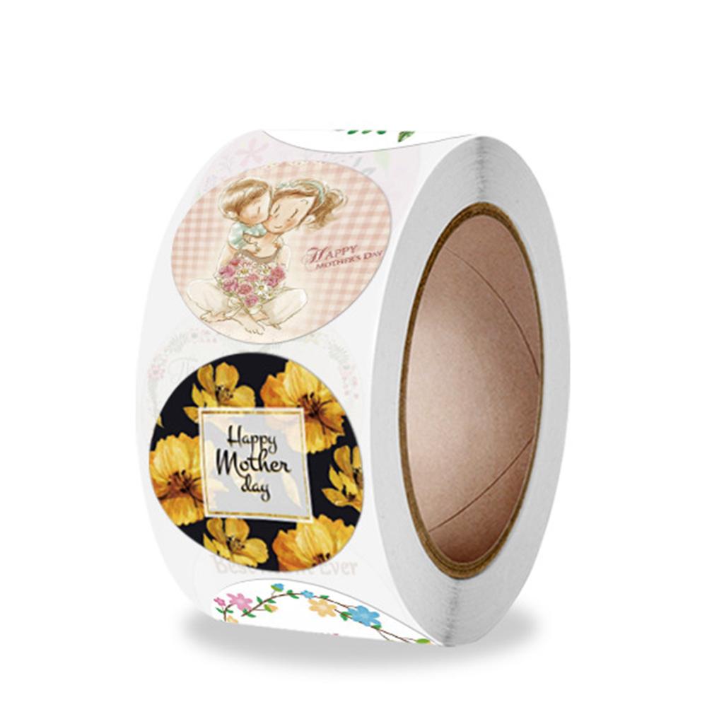 500pcs/roll Thank You Stickers Flower Pattern Party Wedding Decoration Gift Envelope Seal Labels Scrapbooking Stickers