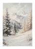 Peinture sur toile Forêt enneigée d'hiver nordique Locomotive à vapeur vintage Élan Renard roux Cabane Paysage Affiche d'art Décor de salon