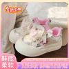 Milk Huhu thick-soled bow bread shoes women's spring and autumn new little white shoes versatile niche casual board shoes tide