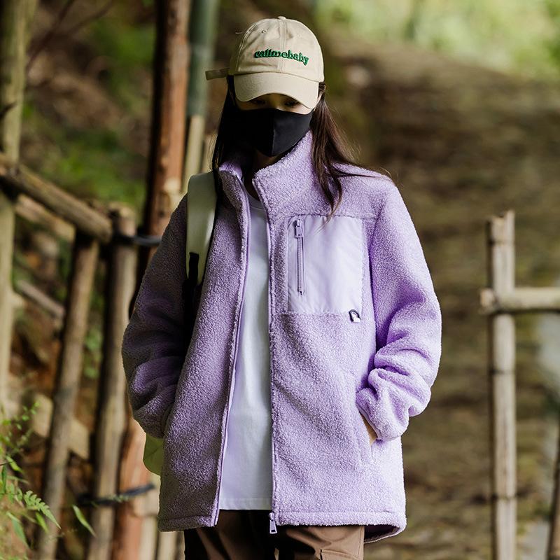 Autumn and winter outdoor couple fleece clothes women's warm new breathable fleece jacket men's fleece thickened fashion versatile