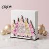 Romantic Festive Home Decor Wooden Christmas Napkin Holder, Gnome/Christmas Tree/Snowman Shape, Pink Paper Stand Stable Organizer for Holiday