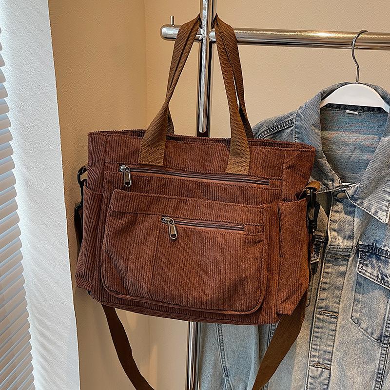 Tote Bag Autumn and Winter Style Women's Large Capacity Multi Pocket Women's Tote Bag Versatile One Shoulder Crossbody Bag